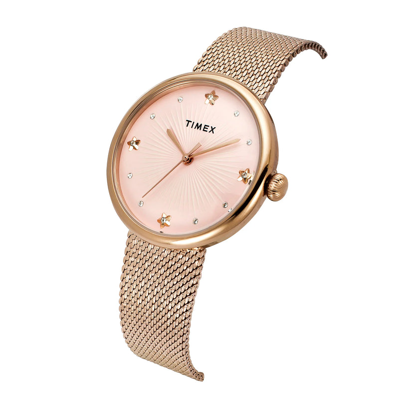TIMEX Women Pink Round Dial Analog Watch - TWEL19304