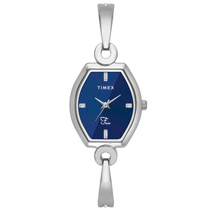 TIMEX Fria Women Blue Tonneau Dial Analog Watch - TWEL19700 - KRISHNA WATCH COMPANY
