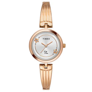 TIMEX Fria Women Silver Round Dial Analog Watch - TWEL19802 - KRISHNA WATCH COMPANY
