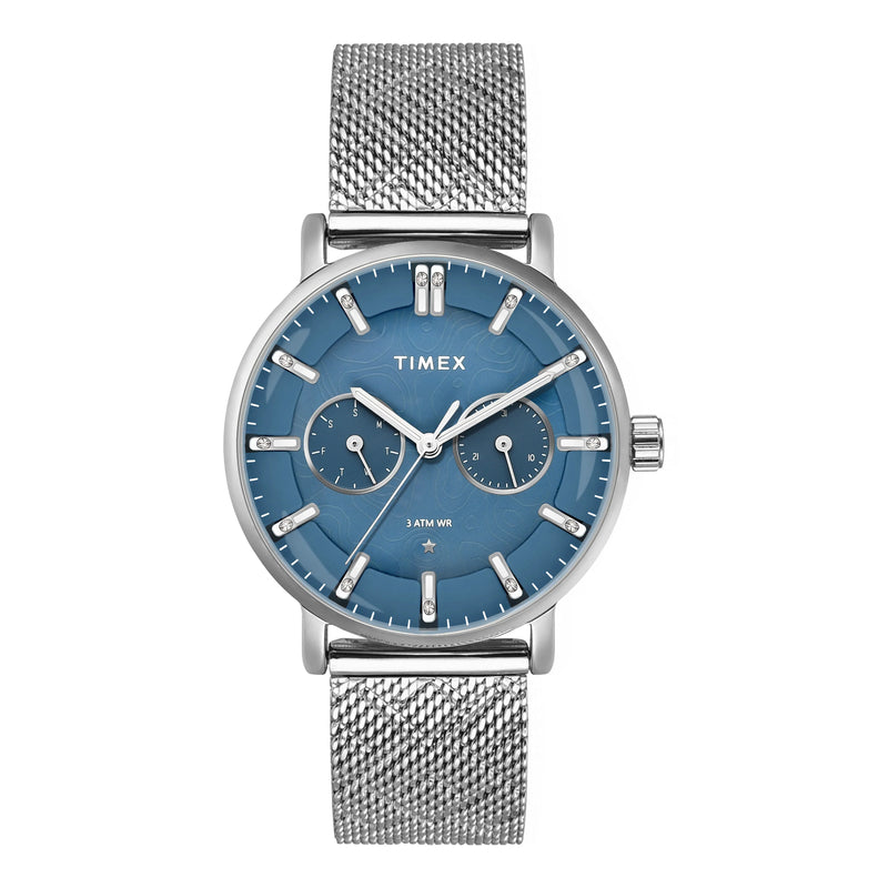 Timex Cosmic Typography Eve Blue Dial Women's Watch - TWEL20301