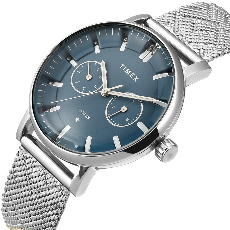 Timex Cosmic Typography Eve Blue Dial Women's Watch - TWEL20301