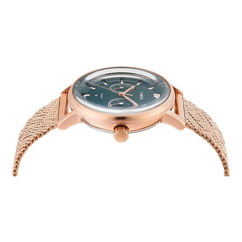 Timex Cosmic Typography Emerald Green Dial Women's Watch - TWEL20302