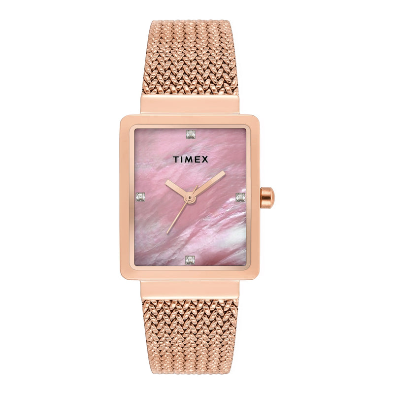 TIMEX Women Mother of Pearl Rectangle Dial Analog Watch - TWEL20704 - KRISHNA WATCH COMPANY
