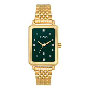 TIMEX Women Green Rectangle Dial Analog Watch - TWEL20802 - KRISHNA WATCH COMPANY