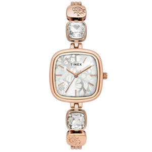 TIMEX Fria Women Silver Square Dial Analog Watch - TWEL21001 - KRISHNA WATCH COMPANY
