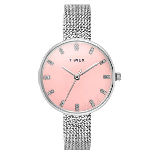 TIMEX Women Pink Round Dial Analog Watch - TWEL21500 - KRISHNA WATCH COMPANY