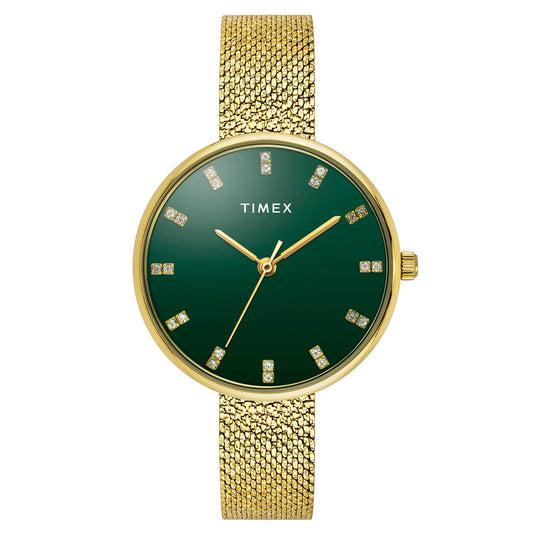 TIMEX Women Green Round Dial Analog Watch - TWEL21501