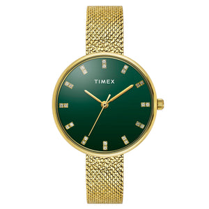 TIMEX Women Green Round Dial Analog Watch - TWEL21501 - KRISHNA WATCH COMPANY
