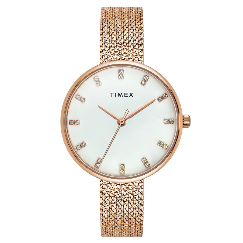 TIMEX Women White Round Dial Analog Watch - TWEL21502