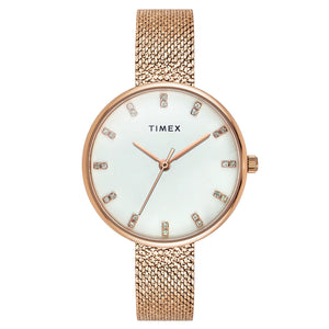 TIMEX Women White Round Dial Analog Watch - TWEL21502 - KRISHNA WATCH COMPANY