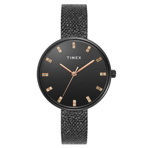 TIMEX Women Black Round Dial Analog Watch - TWEL21503 - KRISHNA WATCH COMPANY