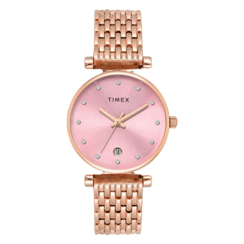 Timex Women Rose Gold Dial Analog  Watch - TWEL21601
