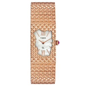 TIMEX Fria Women Mother of Pearl White Rectangle Dial Analog Watch - TWEL77702 - KRISHNA WATCH COMPANY