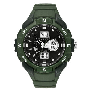 Helix Men Black Round Dial Quartz Analog-Digital Watch - TWESK4603T - KRISHNA WATCH COMPANY