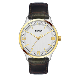 Timex Men Silver Round Analog Brass Dial Watch- TW0TG6522 - KRISHNA WATCH COMPANY