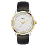 Timex Men Silver Round Analog Brass Dial Watch- TW0TG6522