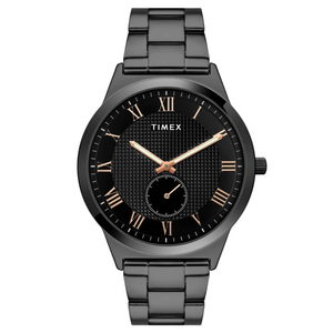 Timex Men Black Round Analog Brass Dial Watch- TWTG10009 - KRISHNA WATCH COMPANY