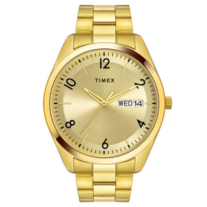 Timex Men Champagne Round Analog Brass Dial Watch- TWTG10403 - KRISHNA WATCH COMPANY