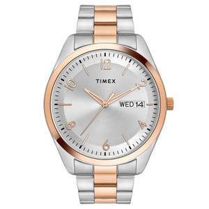Timex Men Silver Round Analog Brass Dial Watch- TWTG10405 - KRISHNA WATCH COMPANY