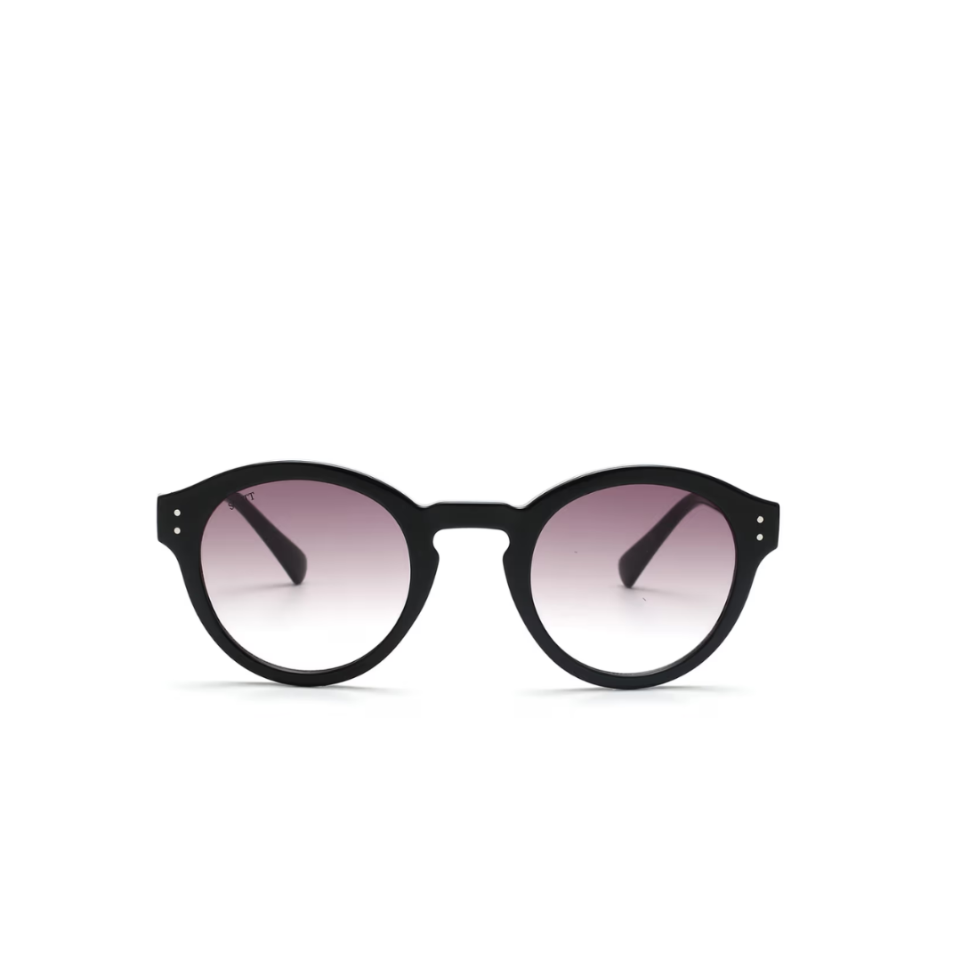 Scott Sunglasses Gradient Grey Lens Round Sunglass Black Frame -SC 2536 C1