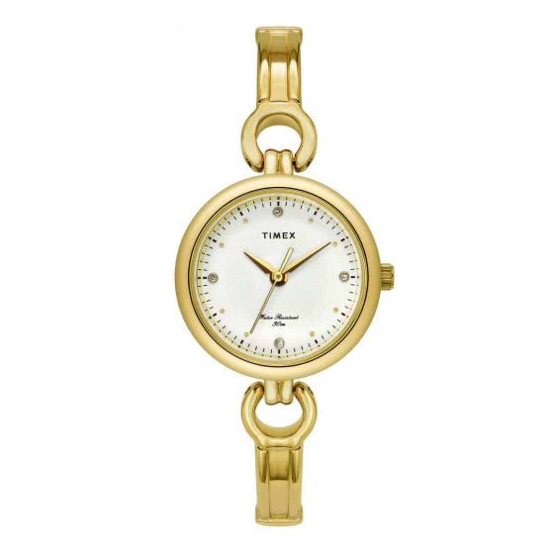 Timex Classic Women's White Dial Round Case 3 Hands Function Watch - TWEL11422