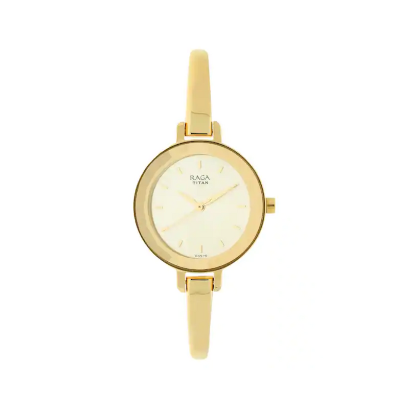 TITAN Raga Viva Champagne Dial Metal Strap Watch 2575YM01(DG578)
