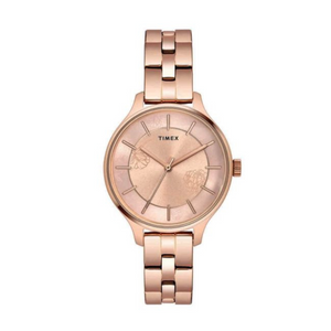 TIMEX LADIES PINK FLORAL DIAL WATCH WITH ROSE GOLD BRACELET-TWEL14808 - KRISHNA WATCH COMPANY