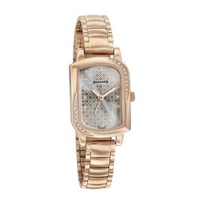 Blush It Up With Grey Dial Stainless Steel Strap Watch 87001WM03 (SDJ601) - KRISHNA WATCH COMPANY