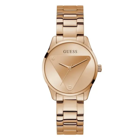 GUESS Womens 18 mm Emblem Rose Gold Dial Stainless Steel Analog Watch - GW0485L2