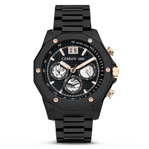 Cerruti Men Molveno Round Black Watches - CECIWGI2207402W - KRISHNA WATCH COMPANY