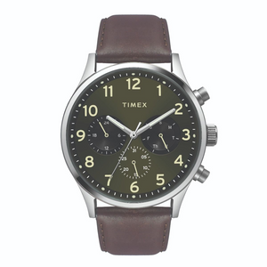 TIMEX FASHION MEN'S GREEN DIAL ROUND CASE MULTIFUNCTION FUNCTION WATCH -TWEG19600 - KRISHNA WATCH COMPANY
