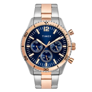 TIMEX E-CLASS PREMIUM-SPORT COLLECTION MULTIFUNCTION MEN ANALOG BLUE DIAL COLOURED QUARTZ WATCH, ROUND DIAL WITH 43 MM CASE WIDTH - TWEG22202 - KRISHNA WATCH COMPANY