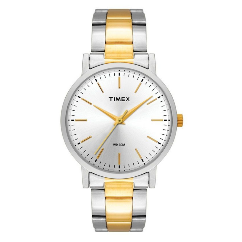 TIMEX CLASSICS PAIRS SILVER DIAL ROUND CASE 3 HANDS FUNCTION WATCH -TW00PR197