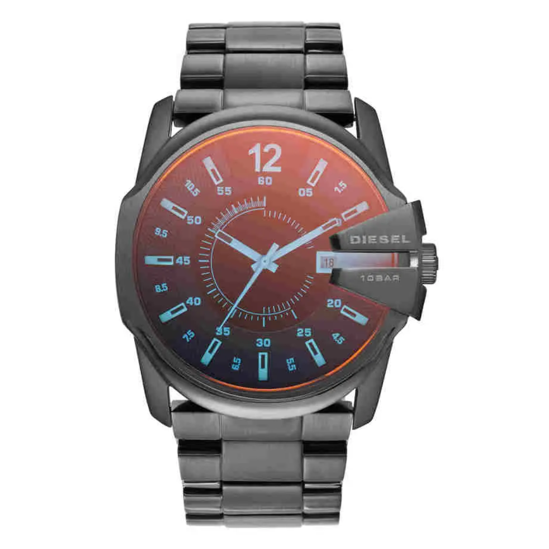 Diesel Mens 43 mm Master Chief Black Dial Stainless Steel Analogue Watch DZ1965