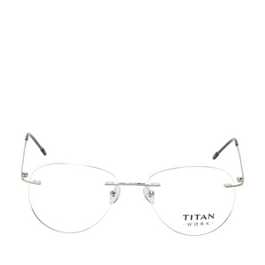 Titan Rimless Round Spectacle Gold Frame For Men & Women - TW1084MRM2 - KRISHNA WATCH COMPANY