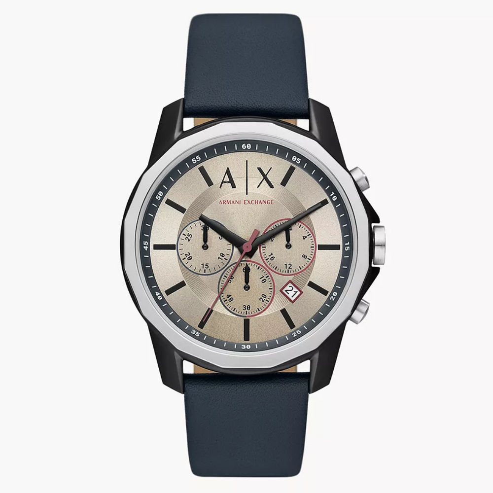 Armani Exchange Chronograph Blue Leather Watch AX1744 - KRISHNA WATCH COMPANY