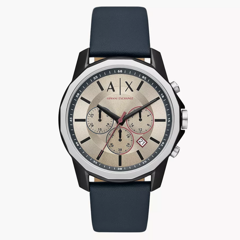 Armani Exchange Chronograph Blue Leather Watch AX1744 - KRISHNA WATCH COMPANY