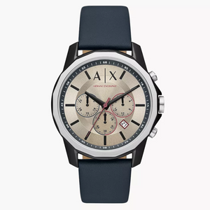 Armani Exchange Chronograph Blue Leather Watch AX1744 - KRISHNA WATCH COMPANY