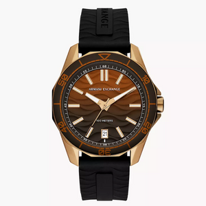Armani Exchange Three-Hand Date Black Silicone Watch AX1954 - KRISHNA WATCH COMPANY