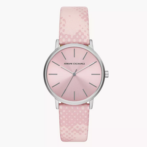 Armani Exchange Three-Hand Pink Leather Watch AX5590 - KRISHNA WATCH COMPANY
