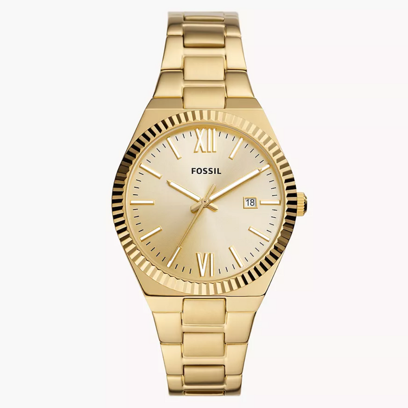 FOSSIL Scarlette Three-Hand Date Gold-Tone Stainless Steel Watch ES5299 - KRISHNA WATCH COMPANY