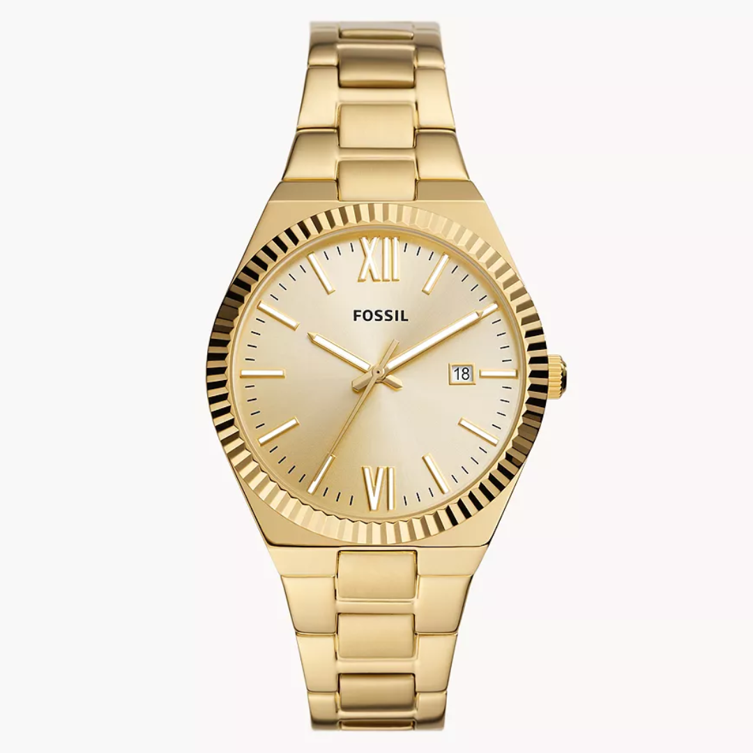 FOSSIL Scarlette Three-Hand Date Gold-Tone Stainless Steel Watch ES5299