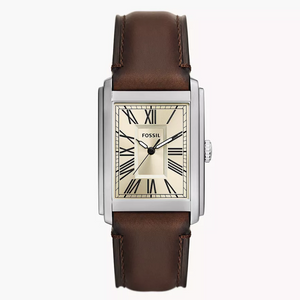Fossil Carraway Three-Hand Brown Leather Watch FS6012 - KRISHNA WATCH COMPANY