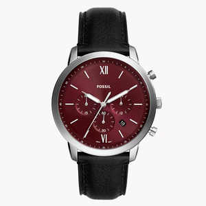 FOSSIL Neutra Chronograph Black LiteHide Leather Watch FS6016 - KRISHNA WATCH COMPANY