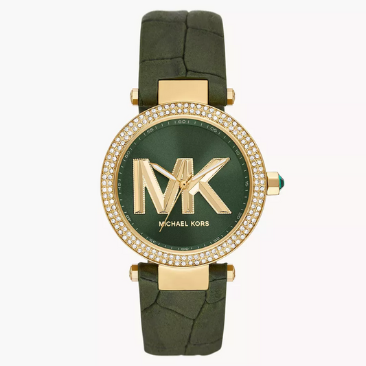 Michael Kors Parker Three-Hand Green Leather Watch  MK4724