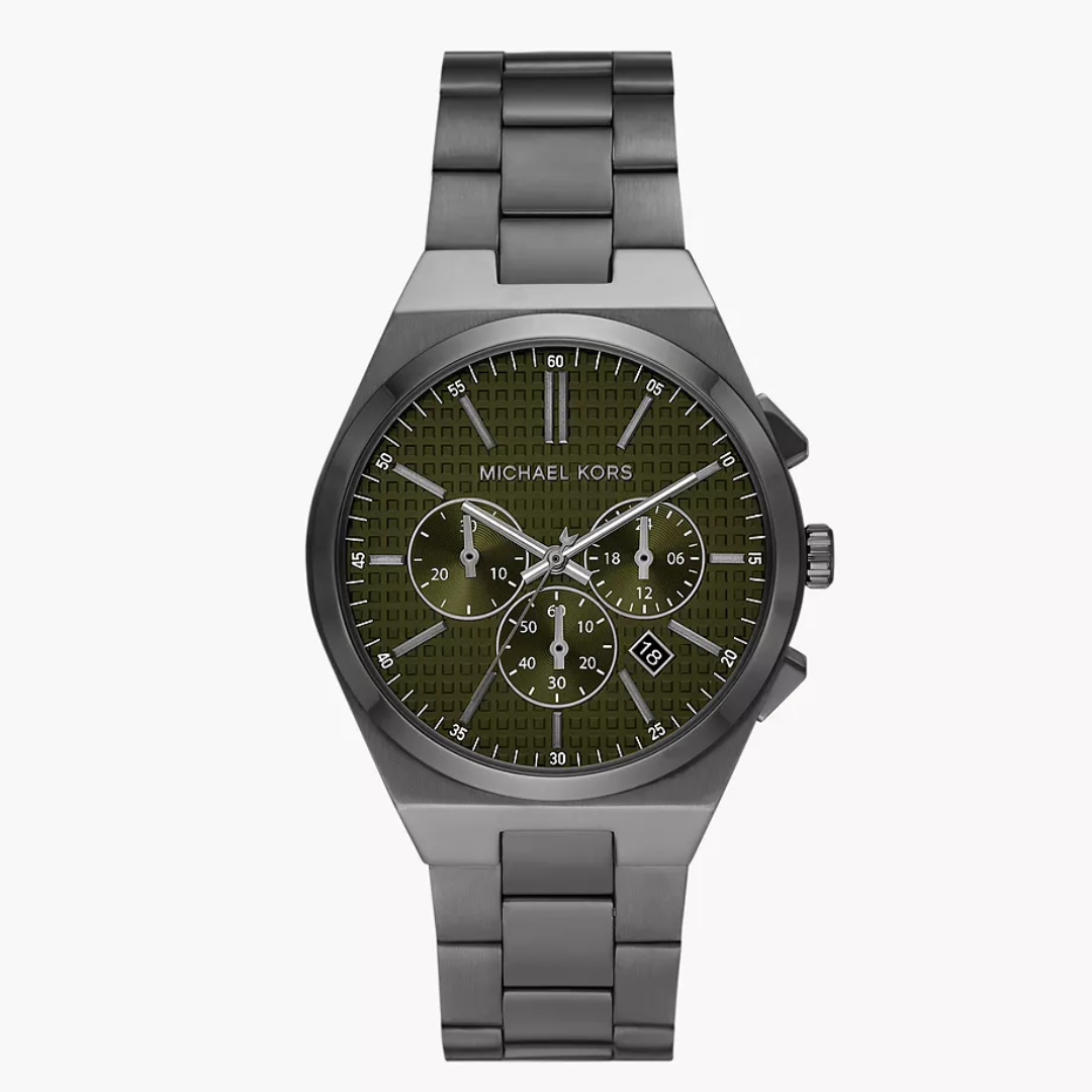 Michael Kors Lennox Chronograph Gunmetal Stainless Steel Watch MK9118 - KRISHNA WATCH COMPANY