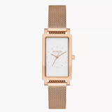 Hagen Three-Hand Rose Gold Stainless Steel Mesh Tank Watch SKW3095