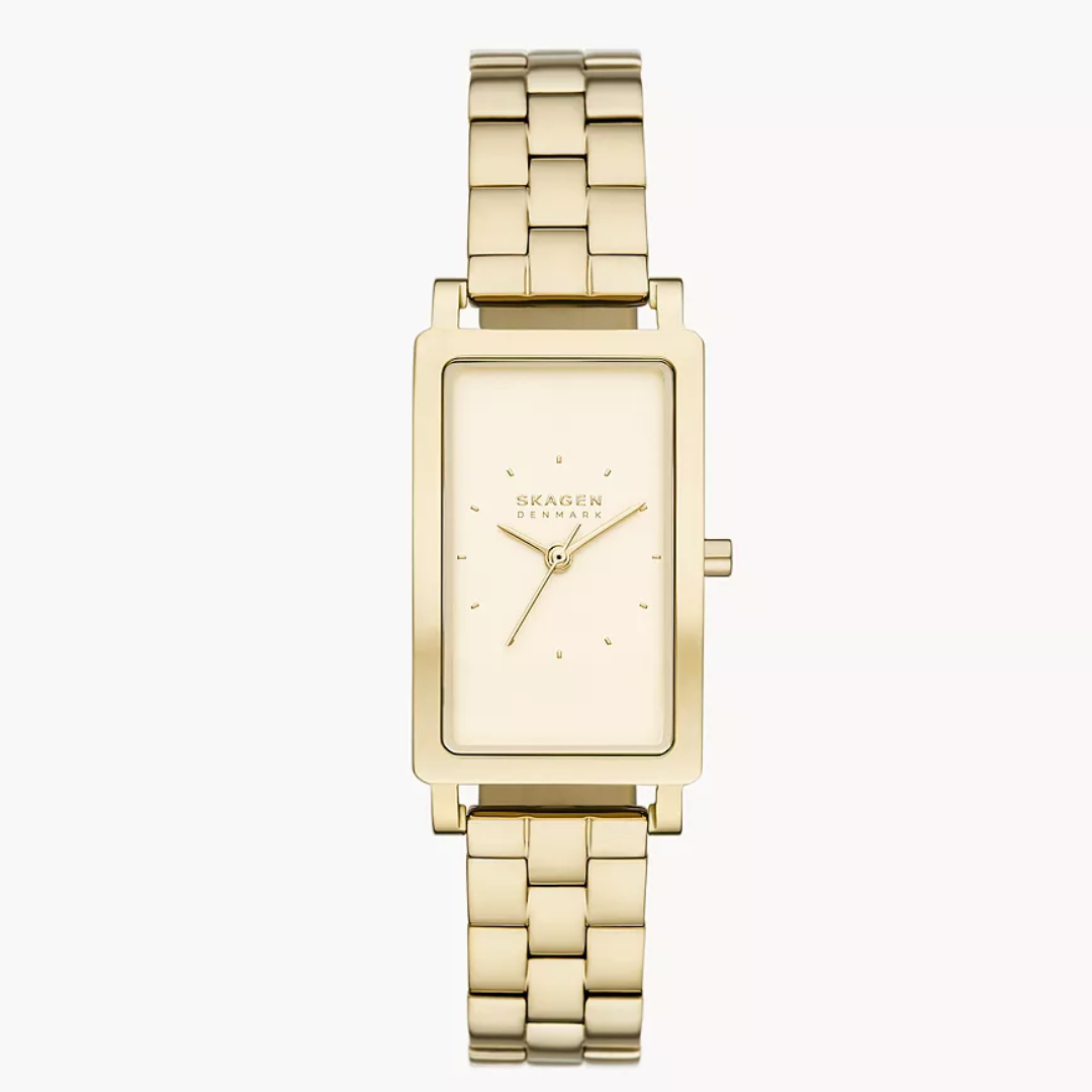 Hagen Three-Hand Gold Stainless Steel Tank Watch SKW3098