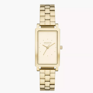 Hagen Three-Hand Gold Stainless Steel Tank Watch SKW3098 - KRISHNA WATCH COMPANY