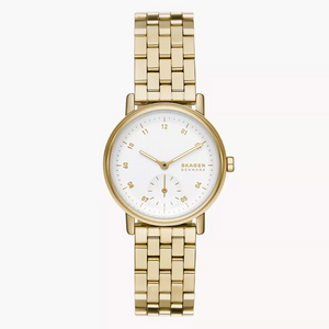 Kuppel Lille Two-Hand Sub-Second Gold Stainless Steel Mesh Watch SKW3102 - KRISHNA WATCH COMPANY